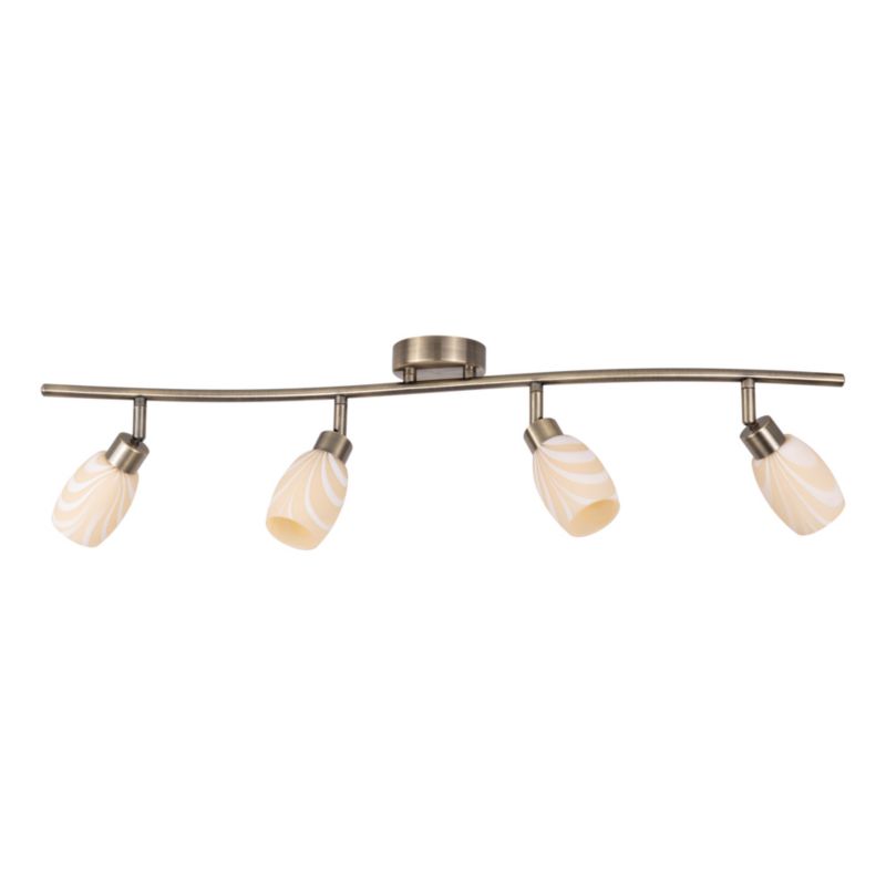 Lampa Sufitowa SPOT Light  4xG9 Max.28W Eleganckie Połączenie Patyny z Ecru Szkłem, Polski Producent, 1 szt.