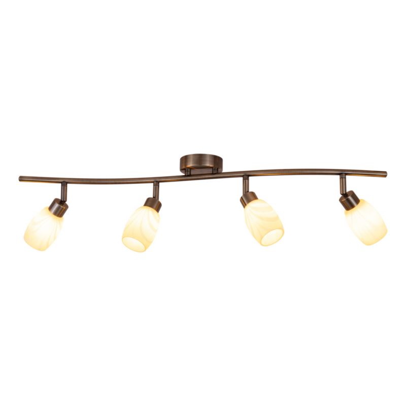 Lampa Sufitowa SPOT Light  4xG9 Max.28W Eleganckie Połączenie Patyny z Ecru Szkłem, Polski Producent, 1 szt.