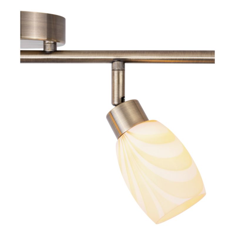 Lampa Sufitowa SPOT Light  4xG9 Max.28W Eleganckie Połączenie Patyny z Ecru Szkłem, Polski Producent, 1 szt.