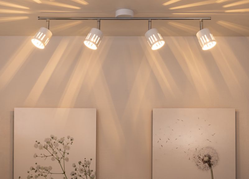 Lampa Sufitowa SPOT Light  4xG9 Max.28W Połączenie Chromu i Bieli w Klasycznym Stylu, Polski Producent, 1szt.