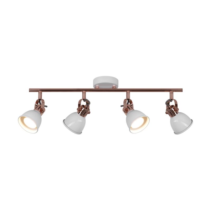 Lampa Sufitowa SPOT Light  4xGU10 50W Biel i Miedź w Nowoczesnym Designie od Polskiego Producenta, 1 szt.