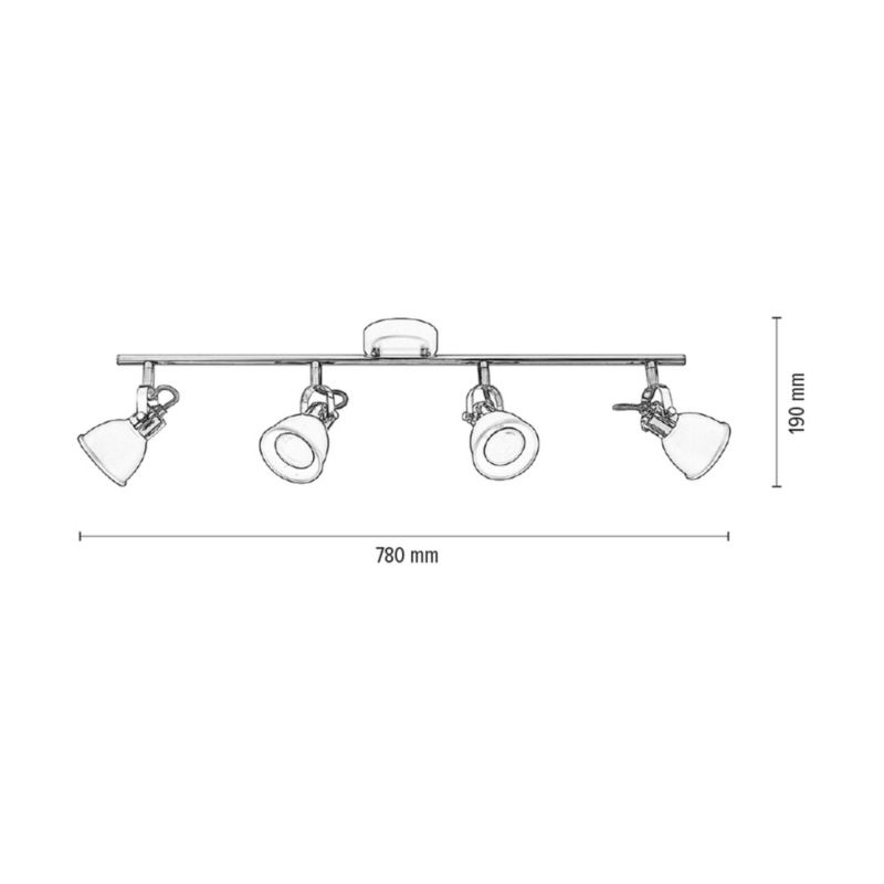 Lampa Sufitowa SPOT Light  4xGU10 50W Biel i Miedź w Nowoczesnym Designie od Polskiego Producenta, 1 szt.