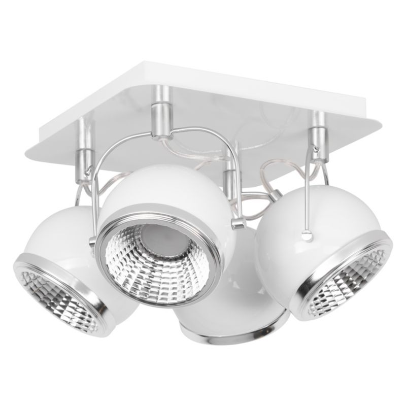 Lampa Sufitowa SPOT Light  4xGU10 LED 6W Elegancka Biel w Klasycznym Stylu, Polski Producent, 1 szt.