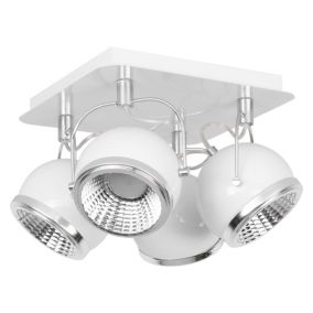 Lampa Sufitowa SPOT Light  4xGU10 LED 6W Elegancka Biel w Klasycznym Stylu, Polski Producent, 1 szt.