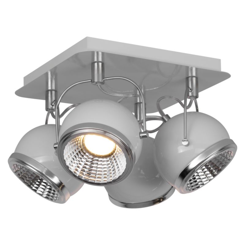 Lampa Sufitowa SPOT Light  4xGU10 LED 6W Elegancka Biel w Klasycznym Stylu, Polski Producent, 1 szt.
