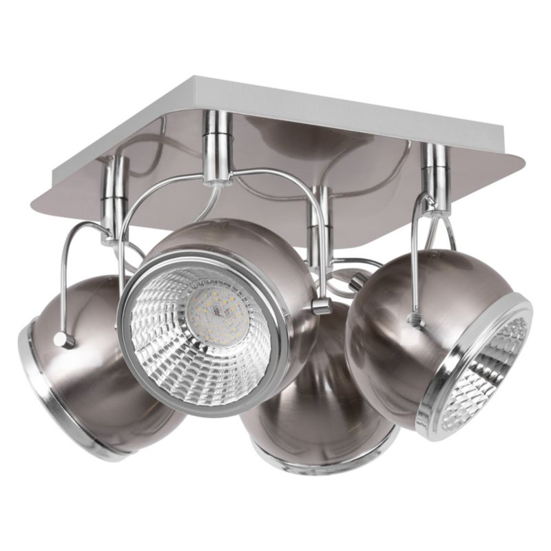 Lampa Sufitowa SPOT Light  4xGU10 LED 6W Elegancka Satyna w Klasycznym Stylu, Polski Producent, 1szt.