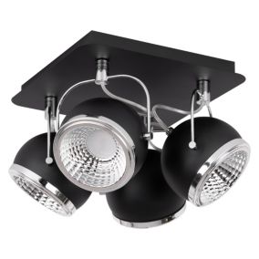 Lampa Sufitowa SPOT Light  4xGU10 LED 6W Klasyczna Czerń w Industrialnym Stylu, Polski Producent, 1 szt.