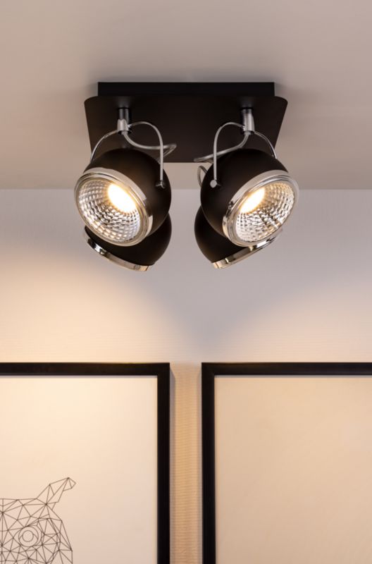 Lampa Sufitowa SPOT Light  4xGU10 LED 6W Klasyczna Czerń w Industrialnym Stylu, Polski Producent, 1 szt.