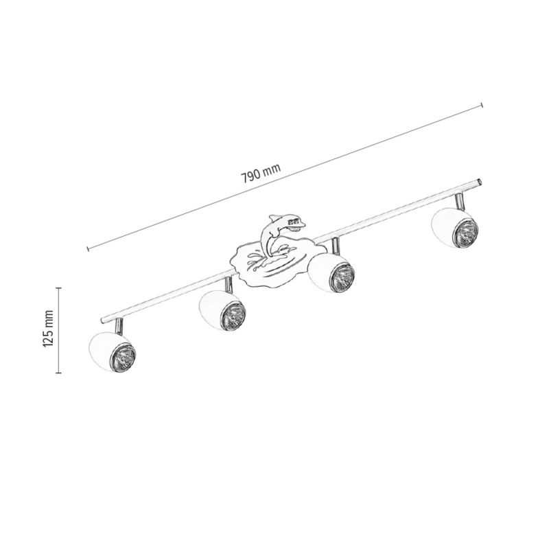 Lampa Sufitowa SPOT Light  4xGU10 Max.50W Biały z Wielokolorowym Wzorem w Delfina, Polski Producent, 1 szt.