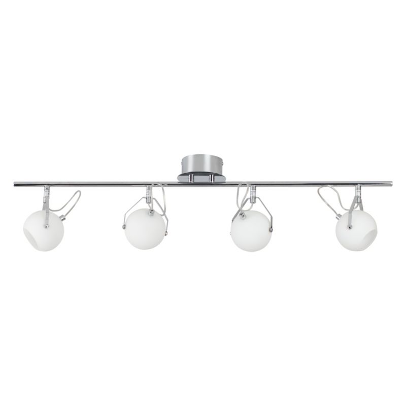 Lampa Sufitowa SPOT Light  4xLED 3W Chrom i Białe Szkło, Minimalistyczny Design od Polskiego Producenta, 1 szt.