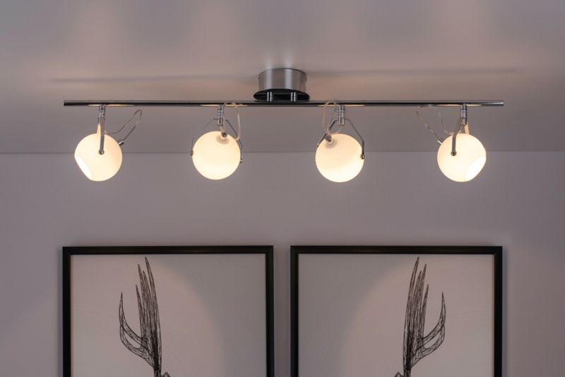 Lampa Sufitowa SPOT Light  4xLED 3W Chrom i Białe Szkło, Minimalistyczny Design od Polskiego Producenta, 1 szt.