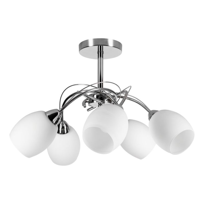 Lampa Sufitowa SPOT Light  5xE27 Max.60W Kombinacja Chromu i Bieli w Klasycznym Stylu, Polski Producent, 1 szt.