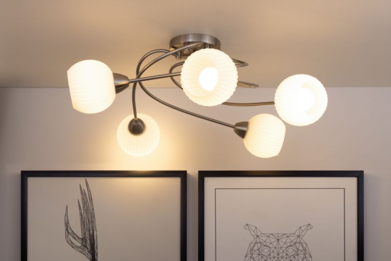 Lampa Sufitowa SPOT Light  5xE27 Max.60W Kompozycja Satyny i Bieli od Polskiego Producenta, 1 szt.