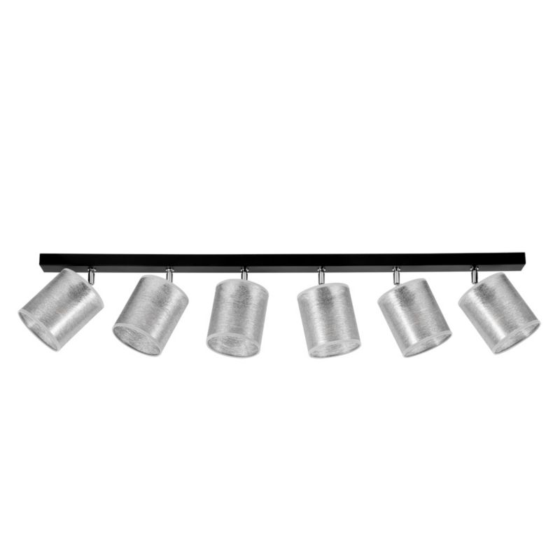 Lampa Sufitowa SPOT Light 6xE27 Max.25W Eleganckie Połączenie Czerni z Srebrnymi Abażurami, Polski Producent, 1 szt.