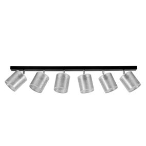 Lampa Sufitowa SPOT Light 6xE27 Max.25W Eleganckie Połączenie Czerni z Srebrnymi Abażurami, Polski Producent, 1 szt.