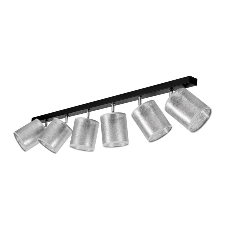 Lampa Sufitowa SPOT Light 6xE27 Max.25W Eleganckie Połączenie Czerni z Srebrnymi Abażurami, Polski Producent, 1 szt.