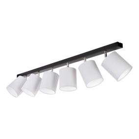 Lampa Sufitowa SPOT Light 6xE27 Max.25W Klasyczne Połączenie Czerni z Szarymi Abażurami, Polski Producent, 1 szt.