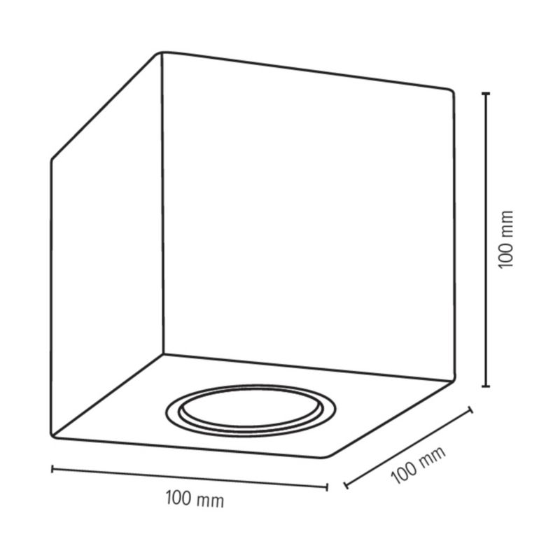 Lampa Sufitowa SPOT Light  Square 1xGU10 Max.6W Szary Beton, Polski Producent, 1 szt.
