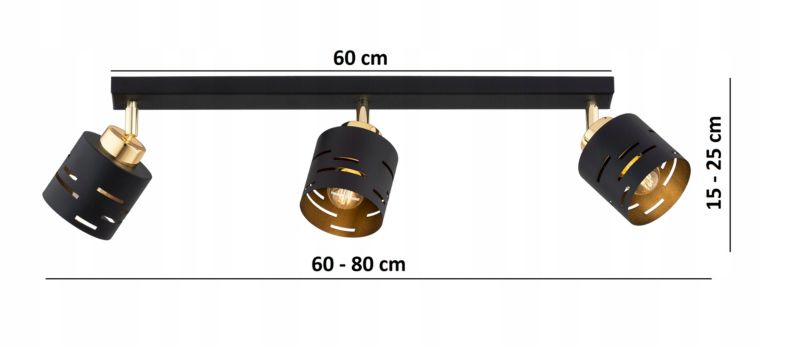 Lampa Sufitowa Szyna Elko-Lighting 3-Punktowa Regulowana Vox E27 czarny 1 szt
