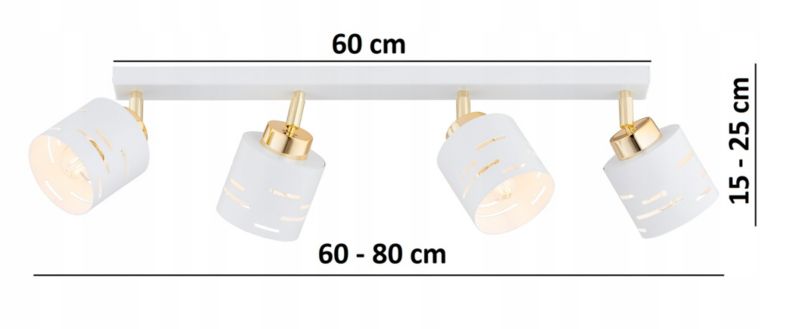 Lampa Sufitowa Szyna Elko-Lighting Regulowana 4-Punktowa Vox E27 biały 1 szt