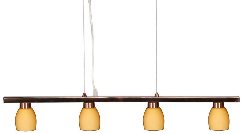 Lampa sufitowa żółte klosze Candellux Dakota miedziana 4xG9x40W IP20 wym:95x65x7cm - 1 szt.