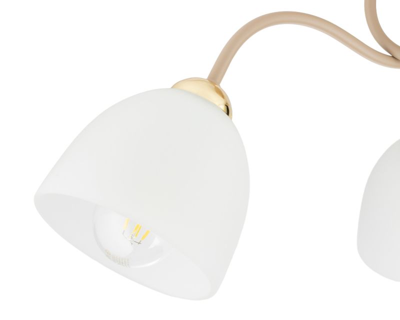 Lampa sufitowa Tina HowHomely beżowa Szkło 3xE27 1 szt.