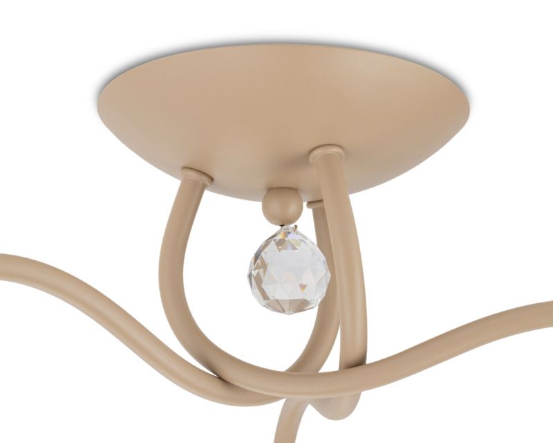 Lampa sufitowa Tina HowHomely beżowa Szkło 3xE27 1 szt.
