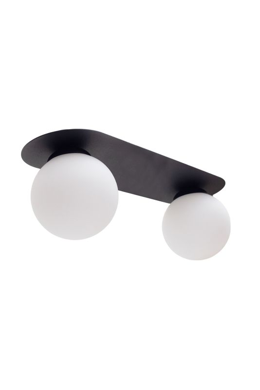 Lampa sufitowa TINO BLACK / WHITE HEXE metal szkło 2x60W E27 czarny H0791 1 szt.