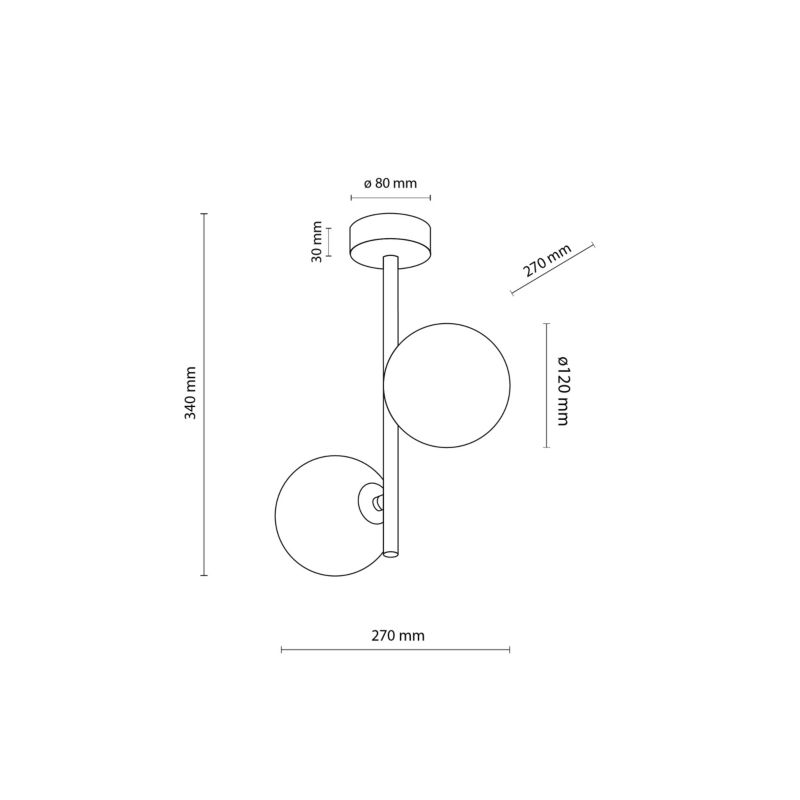 Lampa Sufitowa TK-Lighting Estera brązowa kule szklane 2 - 1szt.