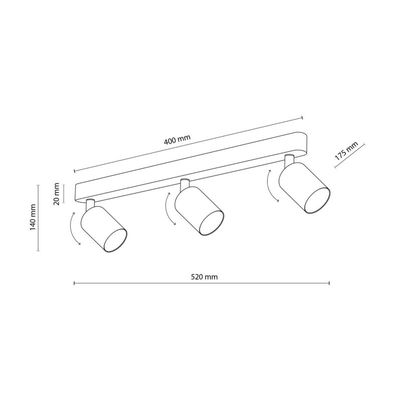 Lampa Sufitowa TK Lighting Livia niebieska listwa regulowane spoty 2x gu10-1szt.