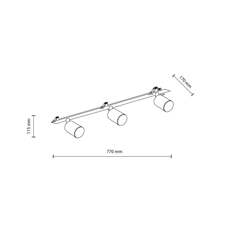 Lampa Sufitowa TK-Lighting Nex biała 3Xgu10 Podtynkowa listwa regulowana - 1szt.