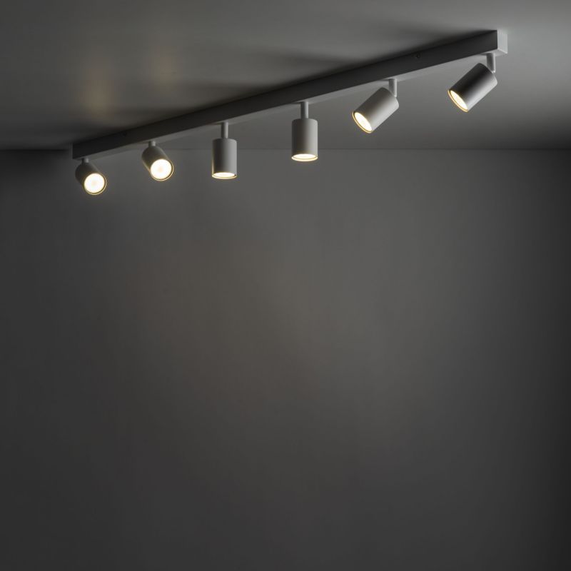 Lampa Sufitowa TK Lighting Nex biała listwa 127cm regulowane spoty 6Xgu10 -1szt.