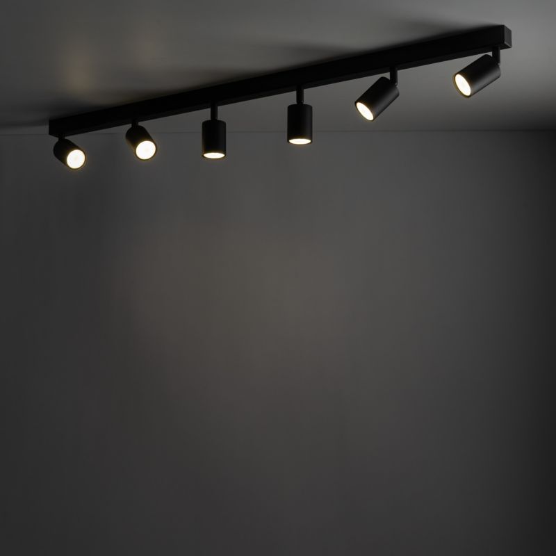 Lampa Sufitowa TK Lighting Nex czarna listwa 127cm regulowane spoty 6Xgu10 -1szt.