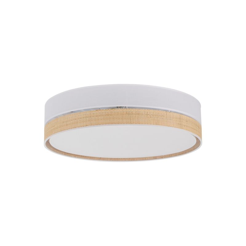 Lampa Sufitowa TK Lighting Paglia plafon biały ratan słomkowy 4xE27 45cm średnicy -1szt.
