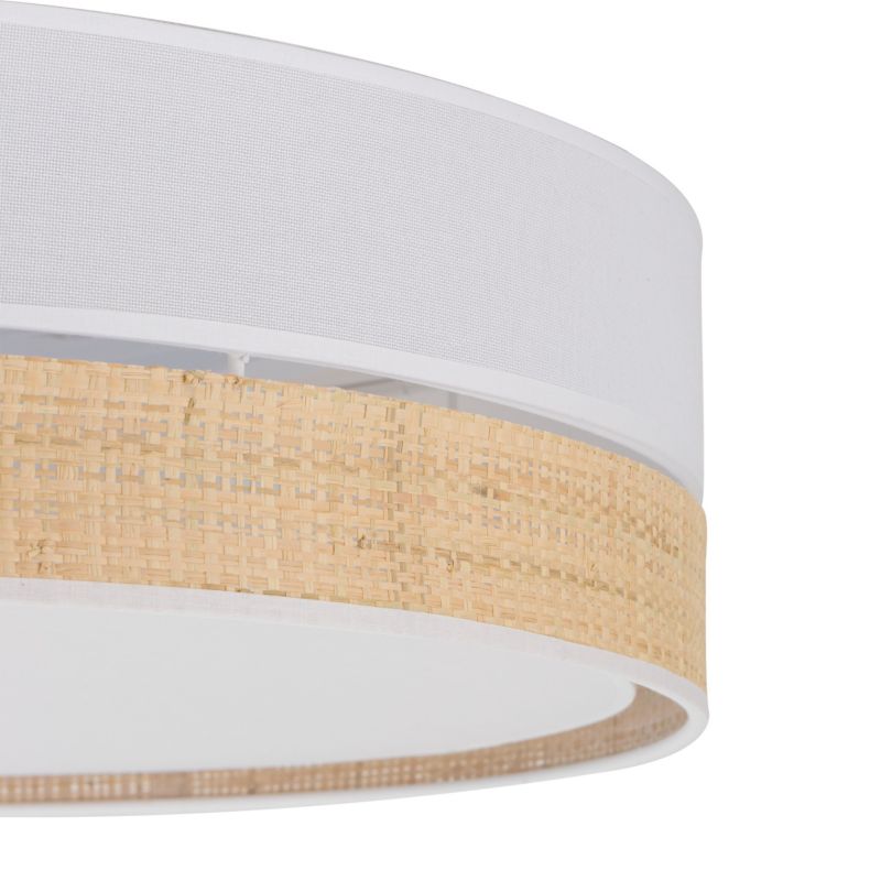 Lampa Sufitowa TK Lighting Paglia plafon biały ratan słomkowy 4xE27 45cm średnicy -1szt.
