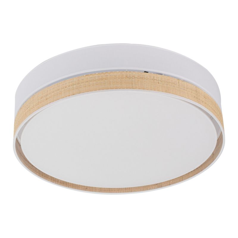 Lampa Sufitowa TK Lighting Paglia plafon biały ratan słomkowy 4xE27 45cm średnicy -1szt.