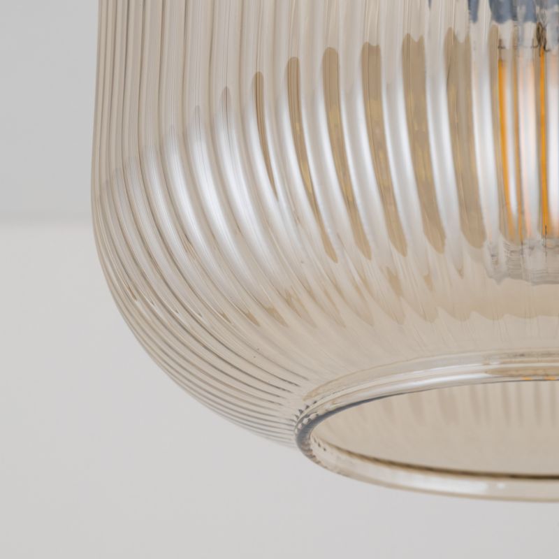 Lampa Sufitowa TK Lighting Salvia brązowy plafon 1Xe14 klosz ryflowany -1szt.