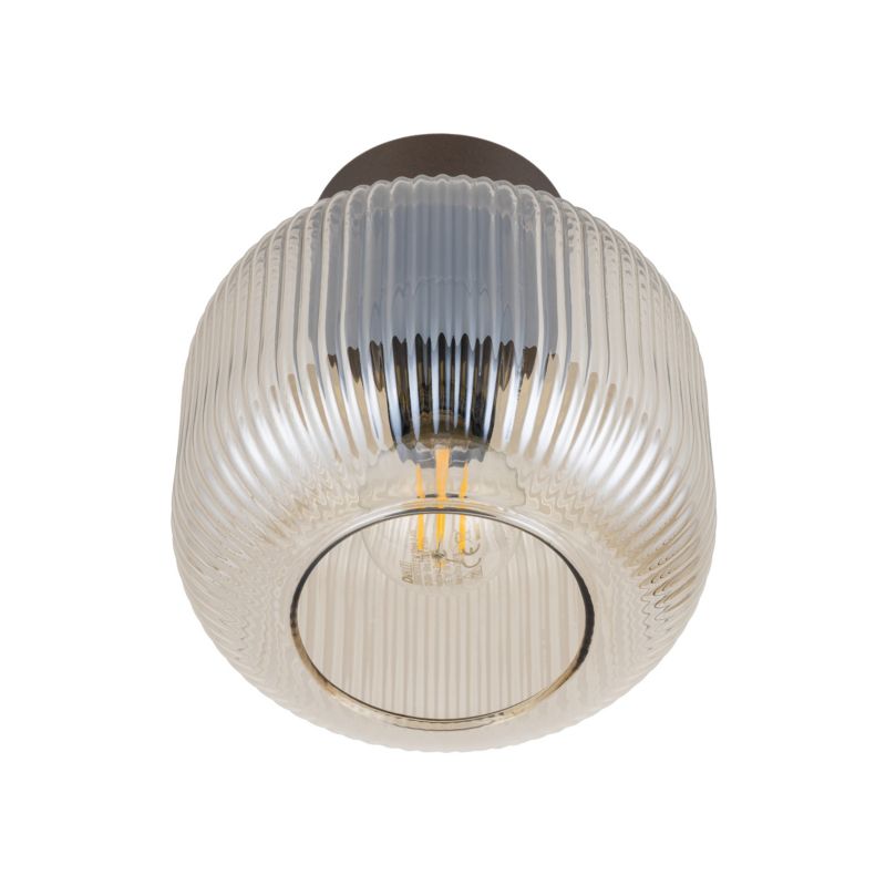 Lampa Sufitowa TK Lighting Salvia brązowy plafon 1Xe14 klosz ryflowany -1szt.