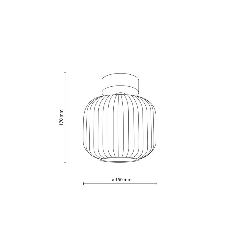 Lampa Sufitowa TK Lighting Salvia brązowy plafon 1Xe14 klosz ryflowany -1szt.