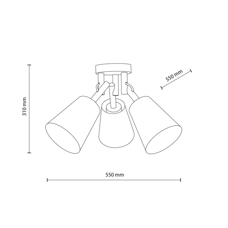 Lampa Sufitowa TK Lighting Vaio Sabia beżowa drewno len 3Xe27 -1szt.
