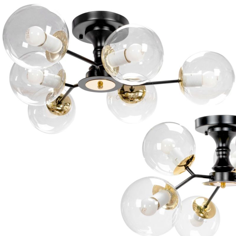 Lampa Sufitowa Toolight App1134-6C Czarny Złoty