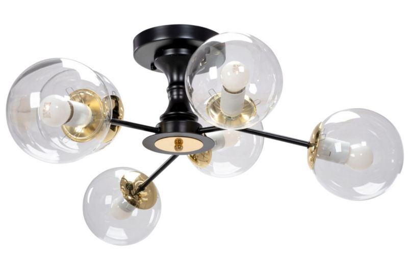 Lampa Sufitowa Toolight App1134-6C Czarny Złoty