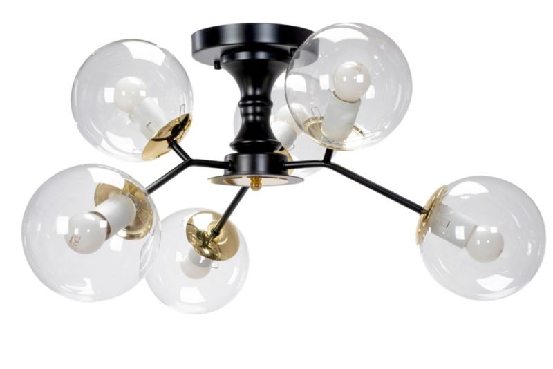 Lampa Sufitowa Toolight App1134-6C Czarny Złoty