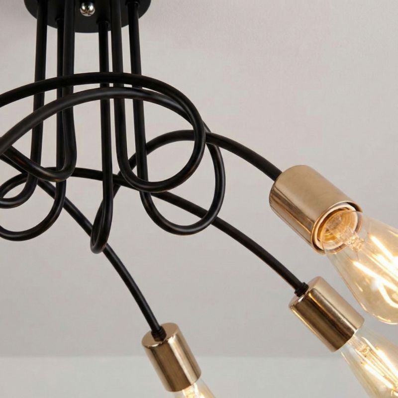 Lampa Sufitowa Toolight App518-5C Paradise Czarny Złoty