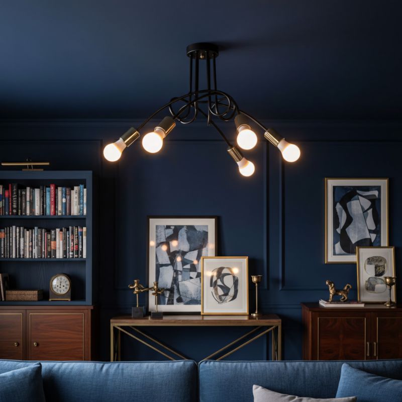 Lampa Sufitowa Toolight App518-5C Paradise Czarny Złoty