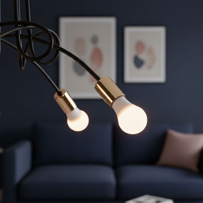 Lampa Sufitowa Toolight App518-5C Paradise Czarny Złoty
