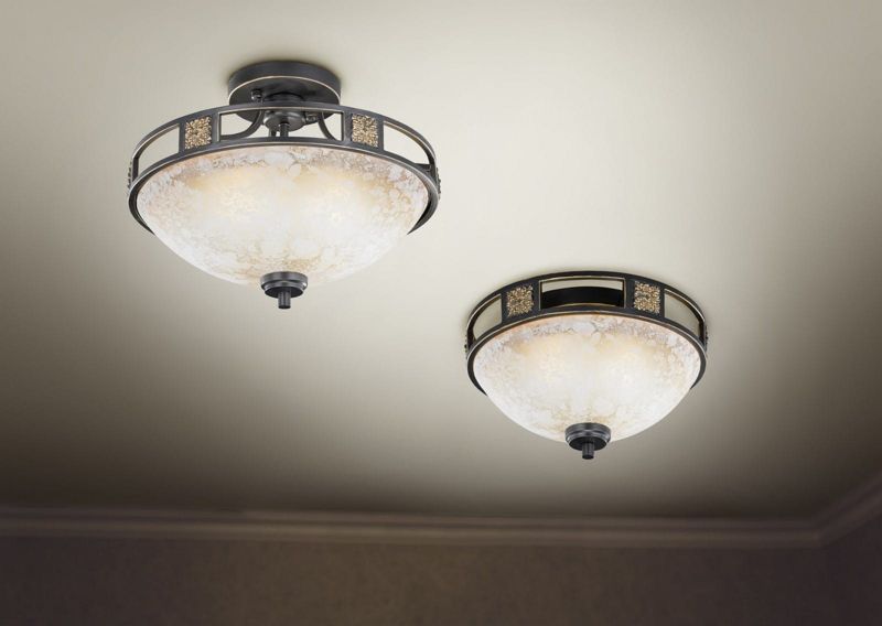 Lampa sufitowa Trio Quinta miedziano-biała-czarna retro 2xE27 x 42W 1 szt.