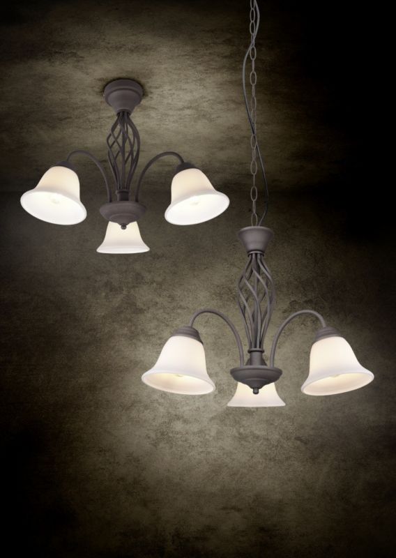 Lampa sufitowa Trio Rustica brązowo-biała wym: 42,5 x 55 x 55 cm 3xE14 x 40W 1 szt.