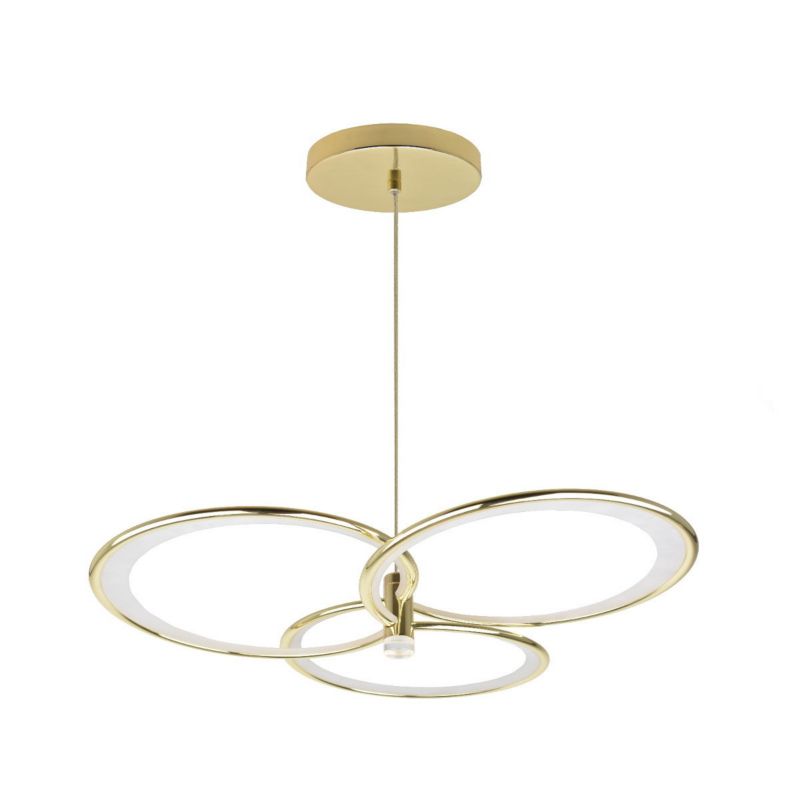 Lampa sufitowa trzy pierścienie Light Prestige AZINA złoto-biała LED 30W biały zmienny 3000-6000K 2000lm IP20 - 1 szt.