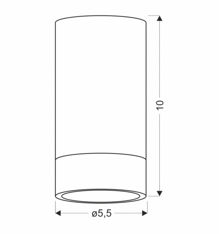Lampa sufitowa tuba Candellux Conti biała 1xGU10x15W IP20 wym:10x5,5x5,5cm - 1 szt.